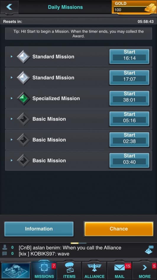 Mobile Strike missions