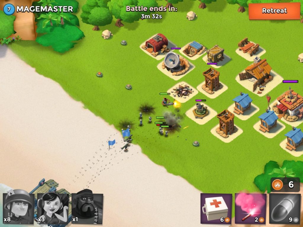 Boom Beach battle gameplay